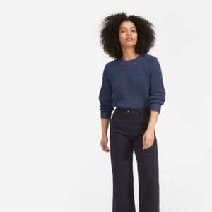 Everlane Textured Cotton Blue Crew sweater XXS